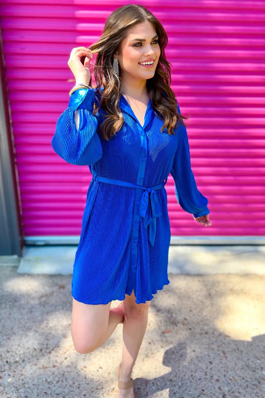 Hot Shot Pleated Tie Dress